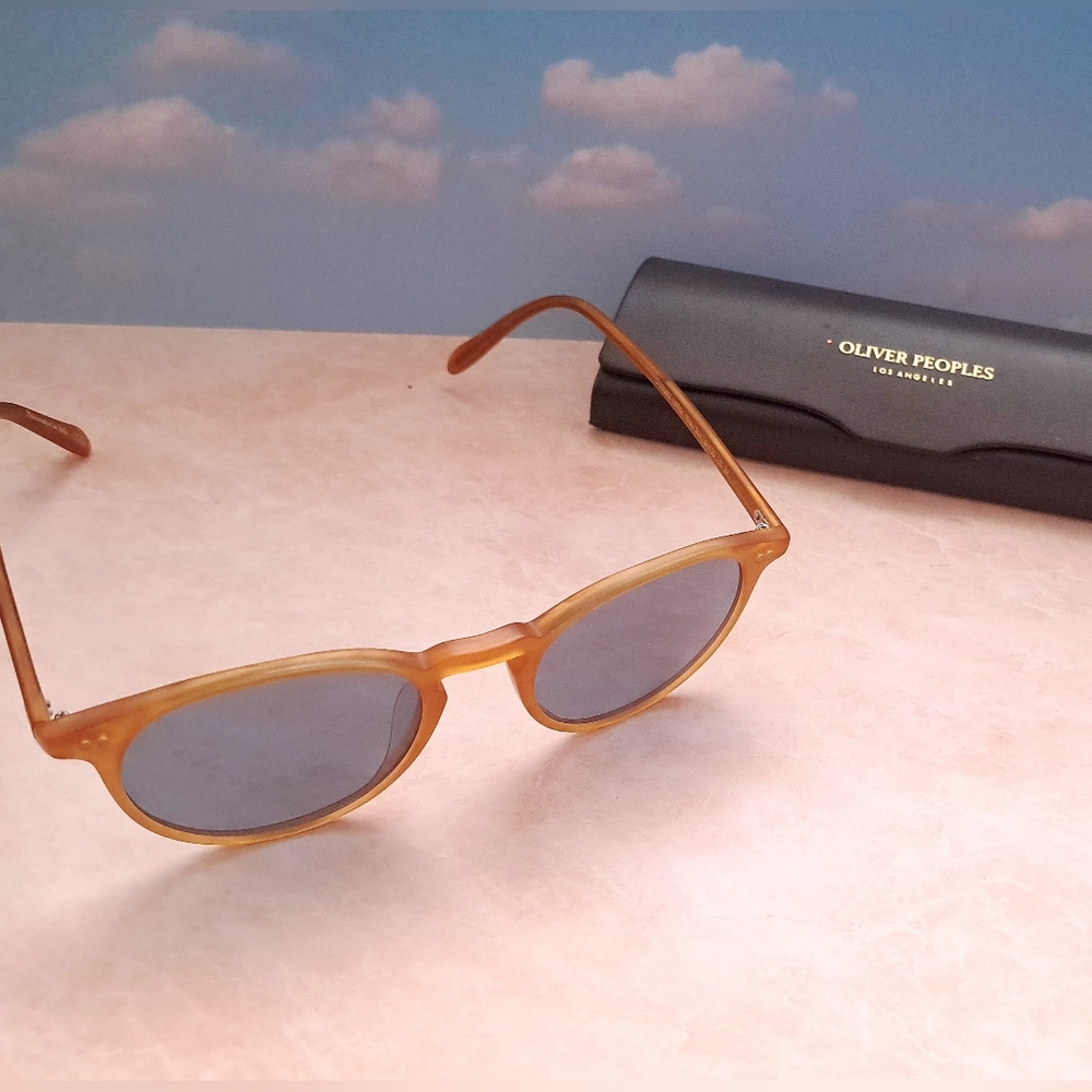 Oliver Peoples Riley Sun – Honey Amber Blue Glass Lenses - Picture 6 of 16
